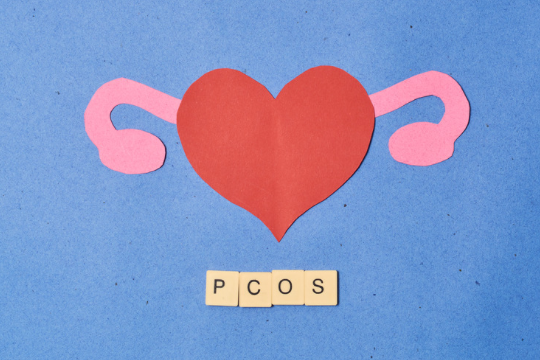 Heart Female Organ with PCOS word